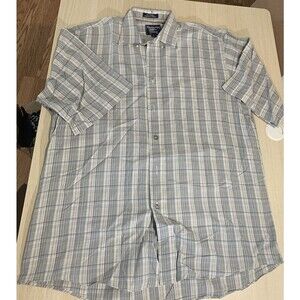 Burberry's VINTAGE Mens Short Sleeve Classic Beige London Plaid Sz M   USA